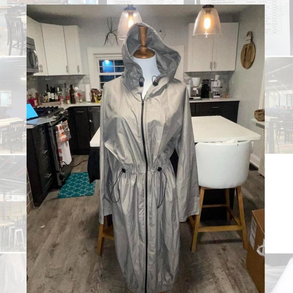 Full length PLT floor length wind breaker sport jacket